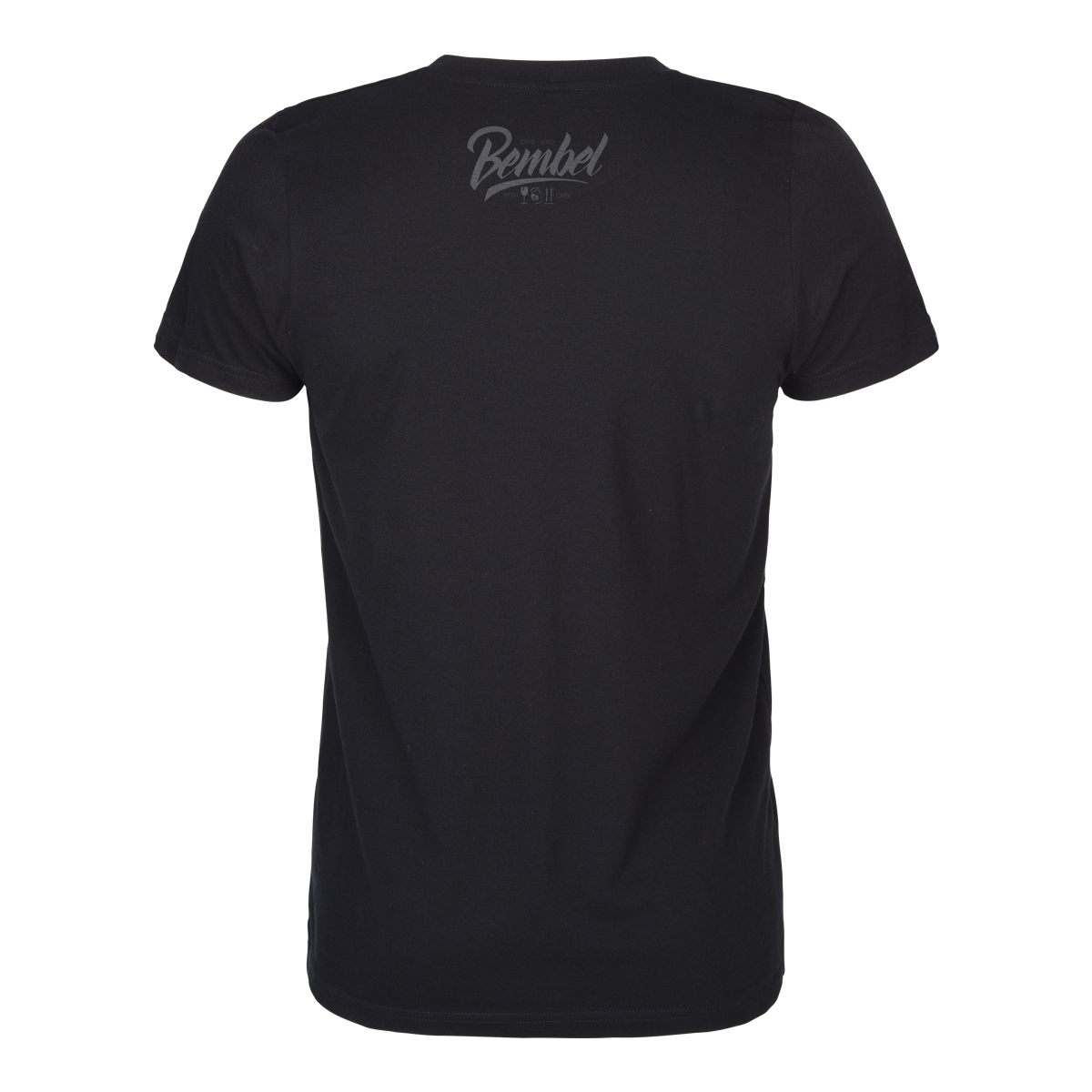 BEMBEL-WITH-CARE T-Shirt Bembel-Schriftzug Produktbild Rückseite, Apfelwein, Cider, Merchandise